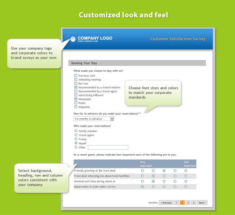 Customize the look and feel of your surveys
